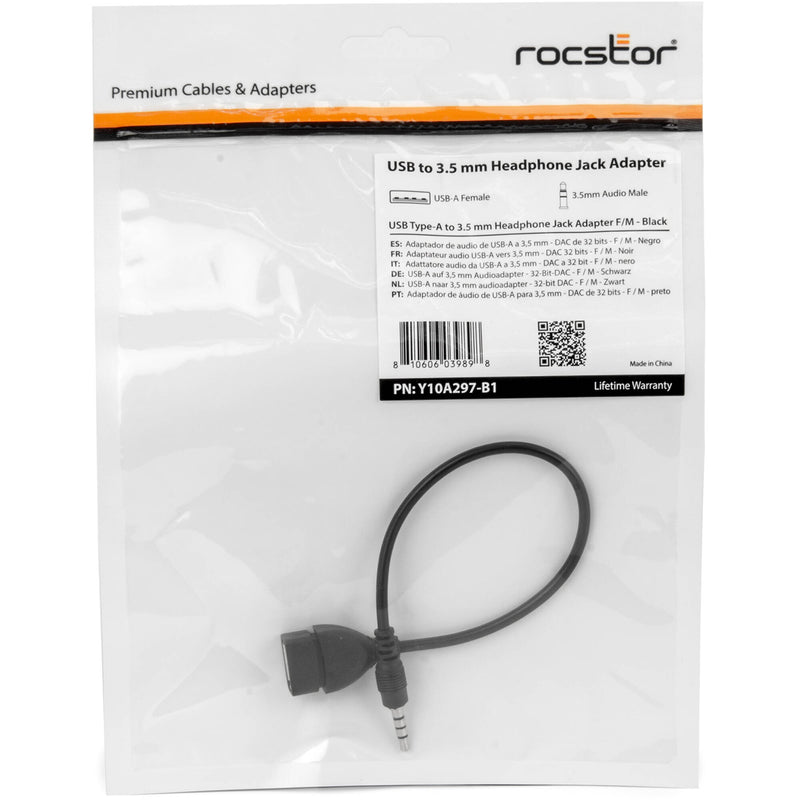 Rocstor USB Type-A to 3.5mm Audio Adapter