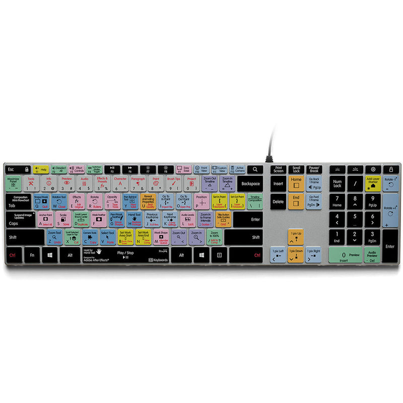 KB Covers After Effects Backlit Pro Aluminum Keyboard (Windows)