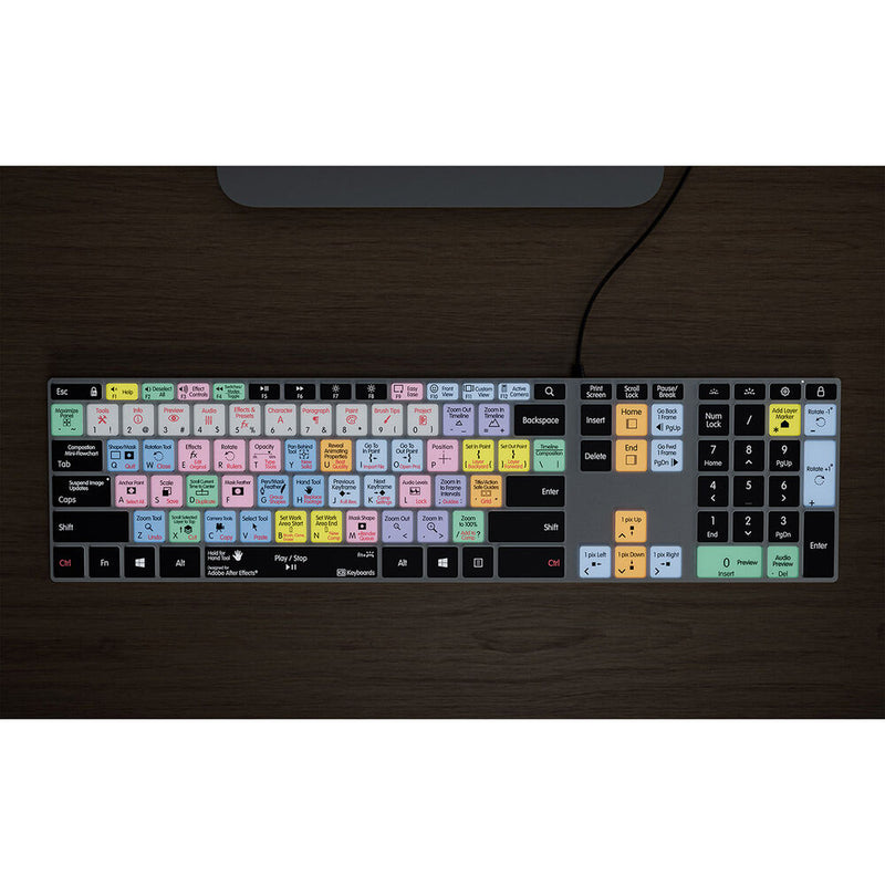 KB Covers After Effects Backlit Pro Aluminum Keyboard (Windows)