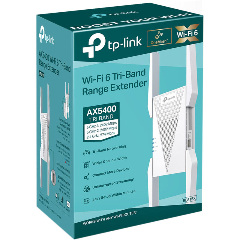 TP-Link RE815X AX5400 Tri-Band Mesh Wi-Fi 6 Range Extender