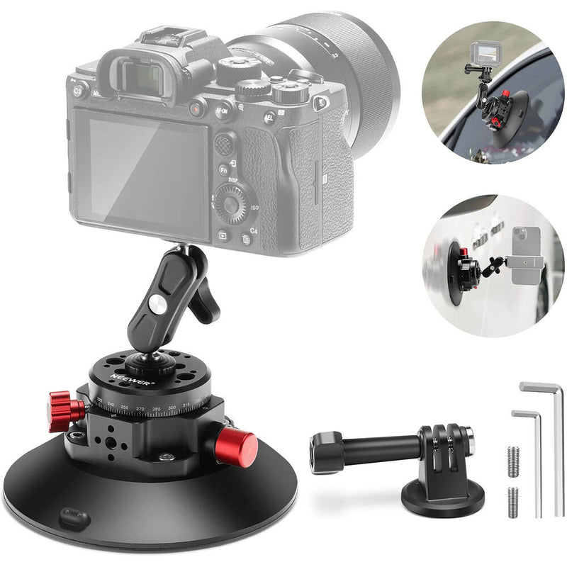 Neewer Camera Suction Mount with Ball Head Magic Arm (6")