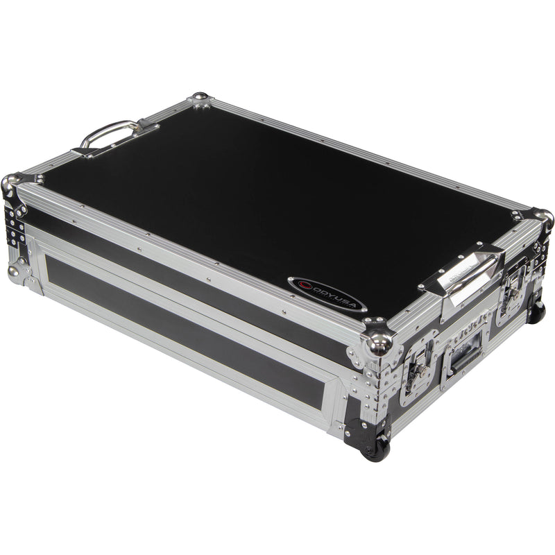 Odyssey DDJ-FLX10 Flight Case with Corner Wheels (Black/Silver)