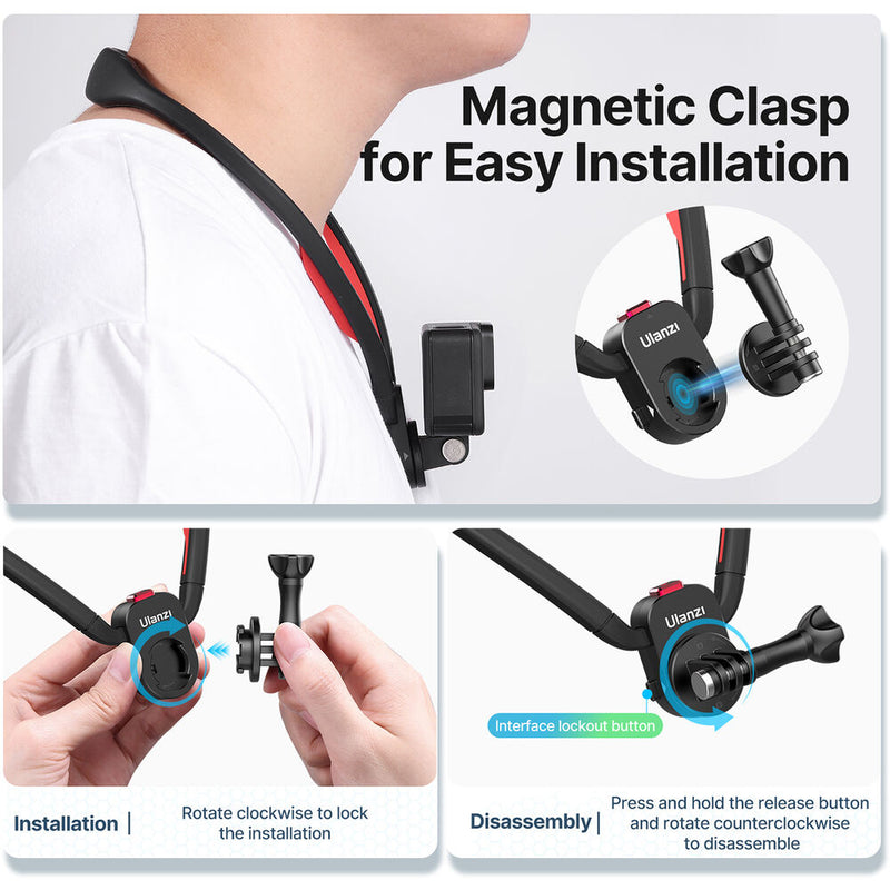 Ulanzi Go-Quick II Magnetic Quick Release Neck Mount for GoPro/Action Camera