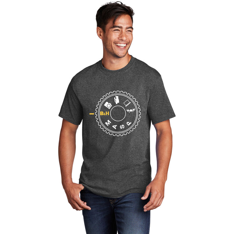B&H Photo Video Commemorative T-Shirt with Mode Dial & B&H Logo Graphics (Dark Heather Gray, XXL, Special 50th Anniversary Edition)