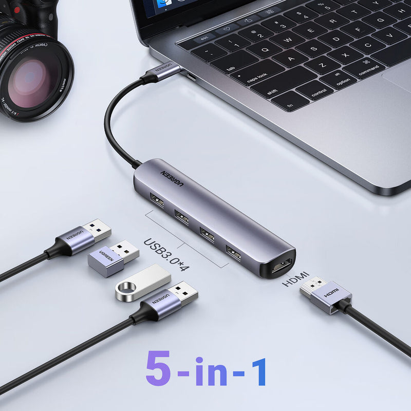 UGREEN 5-in-1 USB-C Hub (Silver)