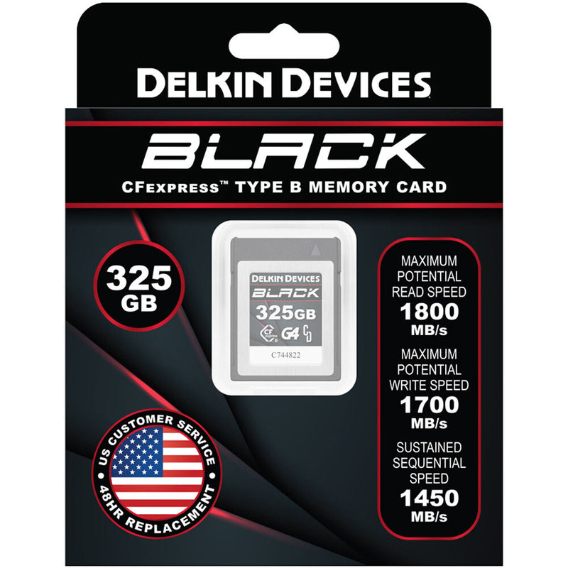 Delkin Devices 325GB BLACK G4 CFexpress Type B Memory Card