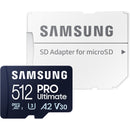 Samsung 512GB PRO Ultimate UHS-I microSDXC Card with SD Adapter