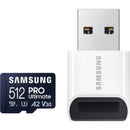 Samsung 512GB PRO Ultimate UHS-I microSDXC Card with Card Reader