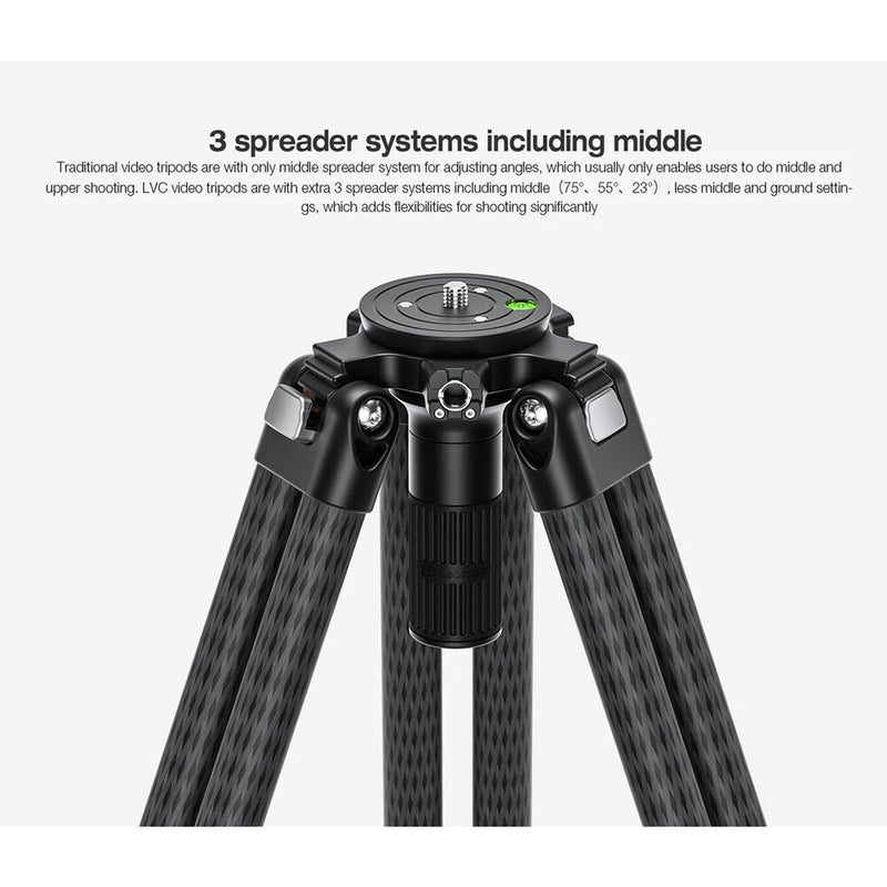Leofoto LVC-253C Carbon Fiber Twin-Leg Tripod with BV-20 Video Head System