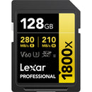 Lexar 128GB Professional 1800x UHS-II SDXC Memory Card (GOLD Series, 3-Pack)
