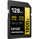 Lexar 128GB Professional 1800x UHS-II SDXC Memory Card (GOLD Series, 3-Pack)