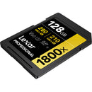 Lexar 128GB Professional 1800x UHS-II SDXC Memory Card (GOLD Series, 3-Pack)