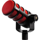 RODE PodMic 2-Person Podcasting Microphone Kit with Desktop Stands and Cables (Red, Special 50th Anniversary Edition)