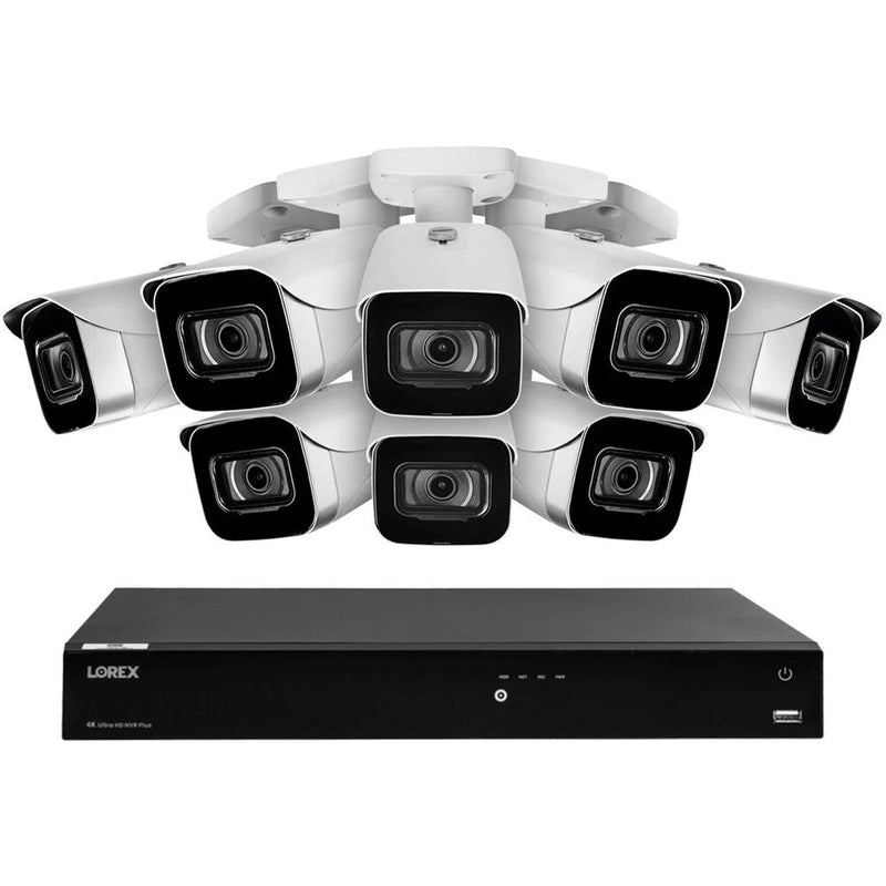 Lorex Fusion Series N864A64B-8CA8 16-Channel 4K UHD NVR with 4TB HDD & 8 4K Bullet Cameras