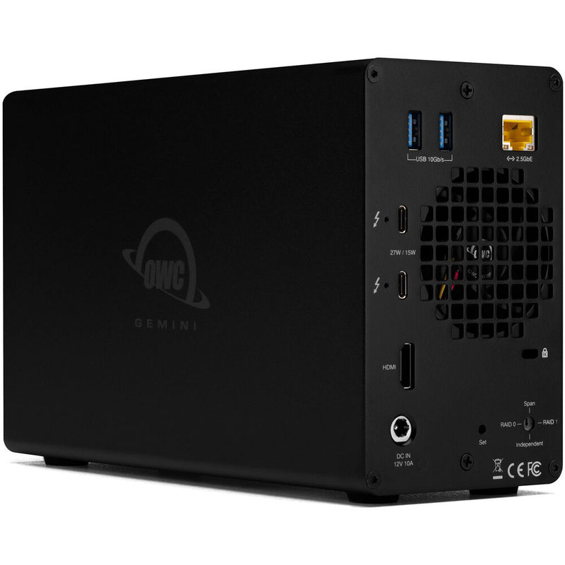OWC Gemini 40TB 2-Bay Thunderbolt 3 Raid Array (2 x 20TB)