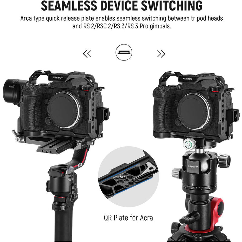 Neewer CA020 Camera Cage with Cable Clamp for Panasonic Lumix S5 II & S5 IIX