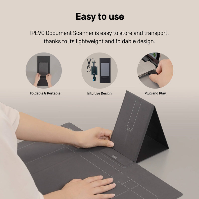 IPEVO V4K-S Document Scanner, Scanner Pad & OCR Software Kit