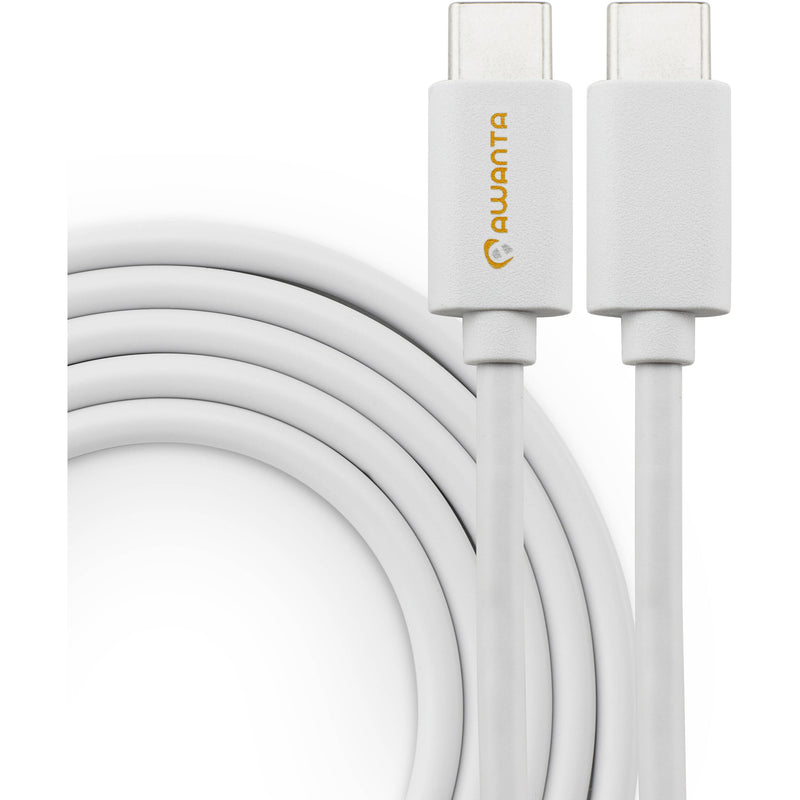 Awanta USB-C 2.0 Cable with 100W PD (6', White)