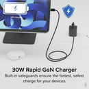 Plugable 30W GaN USB-C Wall Charger (Black)