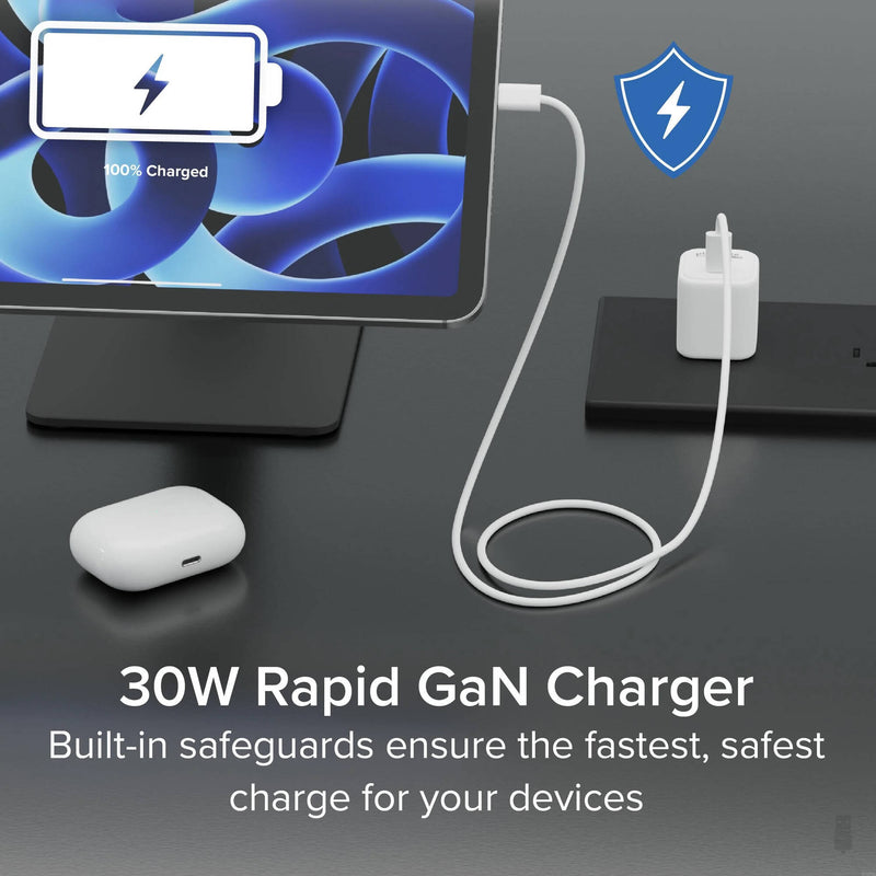 Plugable 30W GaN USB-C Wall Charger (White)