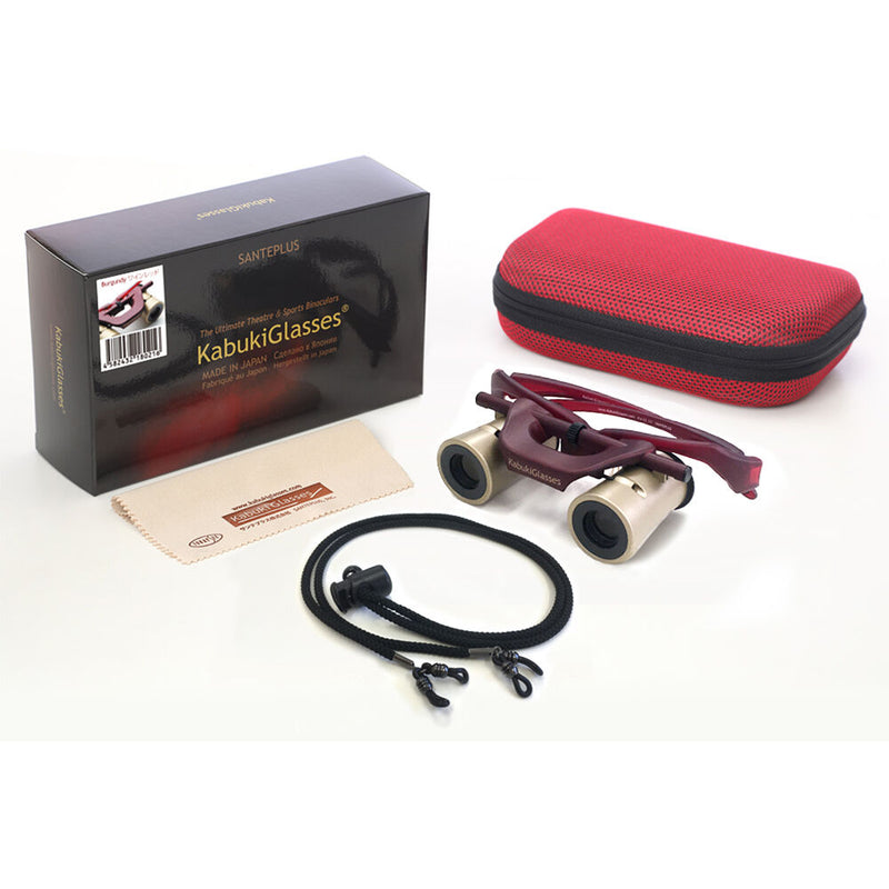 KabukiGlasses 4x13 HD Theater/Opera Glasses/Binoculars (below 10/100 Vision, Burgundy)