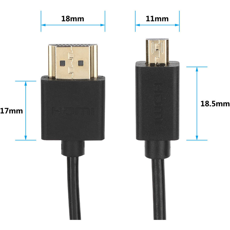 CAMVATE 4K High-Speed Micro-HDMI to HDMI Coiled Cable (1.6 to 4.6')