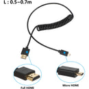 CAMVATE 4K High-Speed Micro-HDMI to HDMI Coiled Cable (1.6 to 4.6')