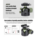 Sunwayfoto TH-55G Low-Profile Ball Head with Lever Clamp and Quick Release Plate (Green)