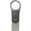 Silicon Power 128GB Mobile C80 USB 3.2 Gen 1 Dual Flash Drive (Titanium)