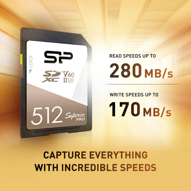 Silicon Power 512GB Superior Pro UHS-II SDXC Memory Card