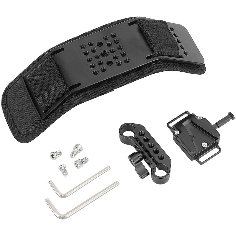 CAMVATE Shoulder Pad with V-Lock Receiver and 15mm LWS Rod Clamp