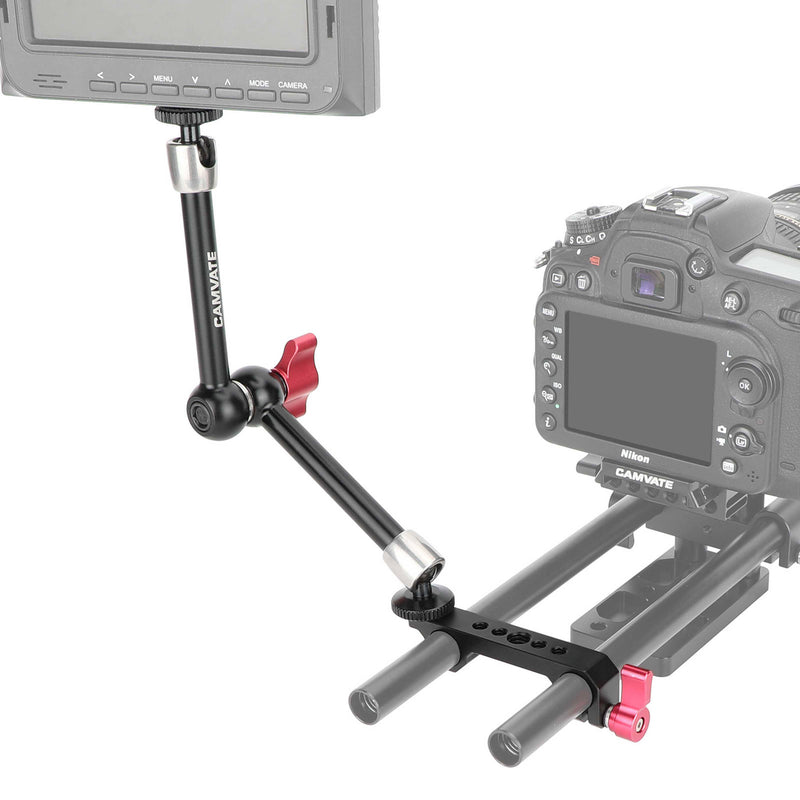 CAMVATE 15mm LWS Rod Clamp with 10" Articulating Magic Arm