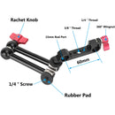 CAMVATE 15mm LWS Rod Clamp with 10" Articulating Magic Arm