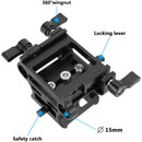 CAMVATE Arca-Type Quick Release Receiver with Dovetail Bridge Plate (15mm Studio)