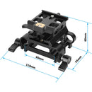 CAMVATE Arca-Type Quick Release Receiver with Dovetail Bridge Plate (15mm Studio)
