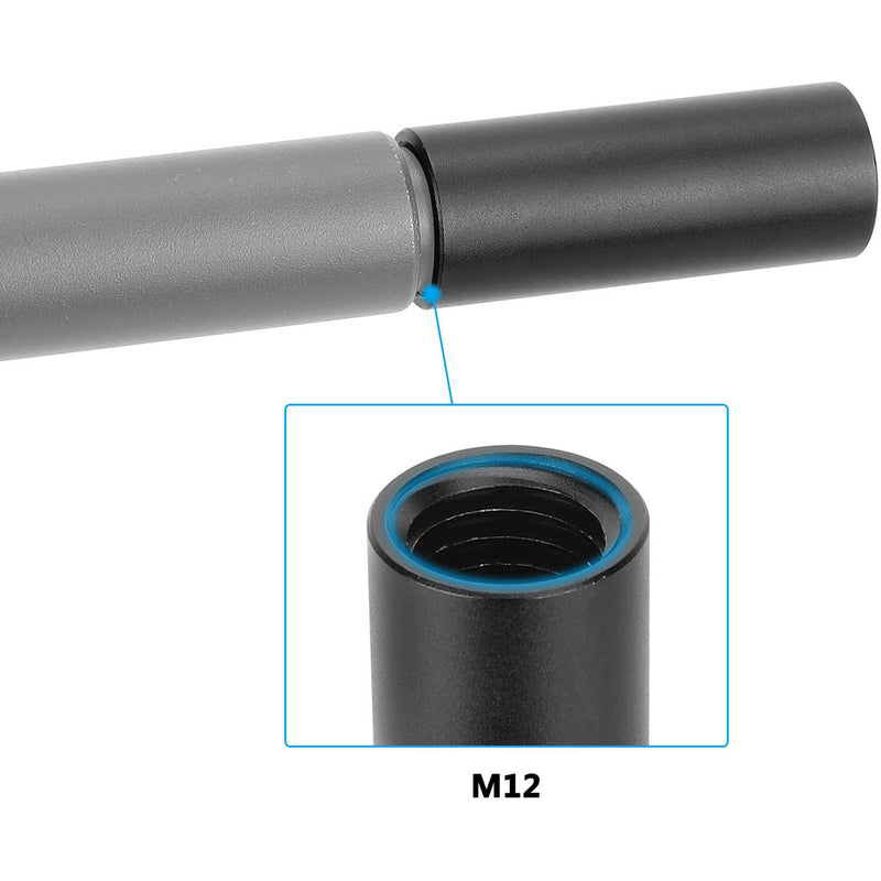 CAMVATE Short 15mm Rod with M12 Thread & 0.26" Hole (1.5")