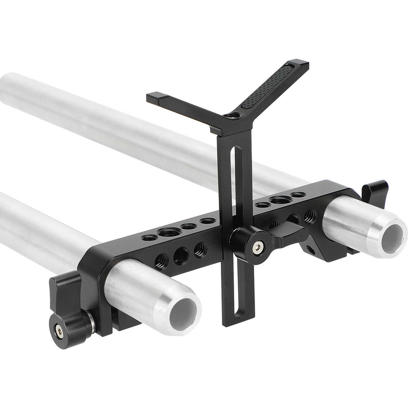CAMVATE 19mm Studio Rod Clamp with Y-Shaped Lens Support