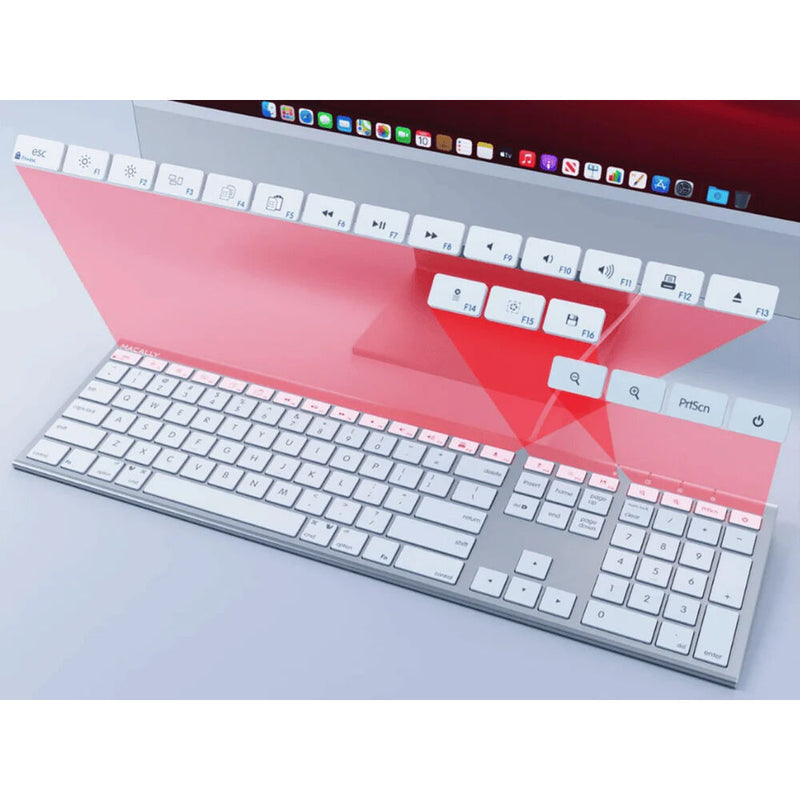 Macally Full-Size USB-C Keyboard for Mac (Silver Aluminum)