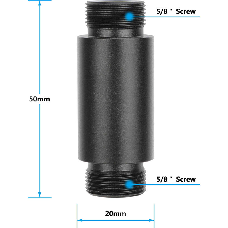 CAMVATE 2" Micro Rod Microphone Mount with 5/8"-27 Male Screw Thread