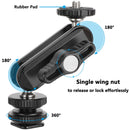 CAMVATE 1/4"-20 Ball Head Extension Arm with Cold Shoe Adapter