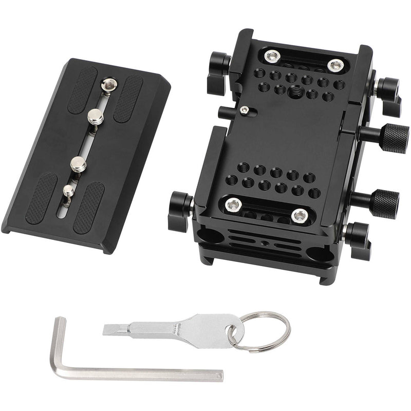CAMVATE ARRI-Style Bridge Plate with 15mm LWS Rod Clamp