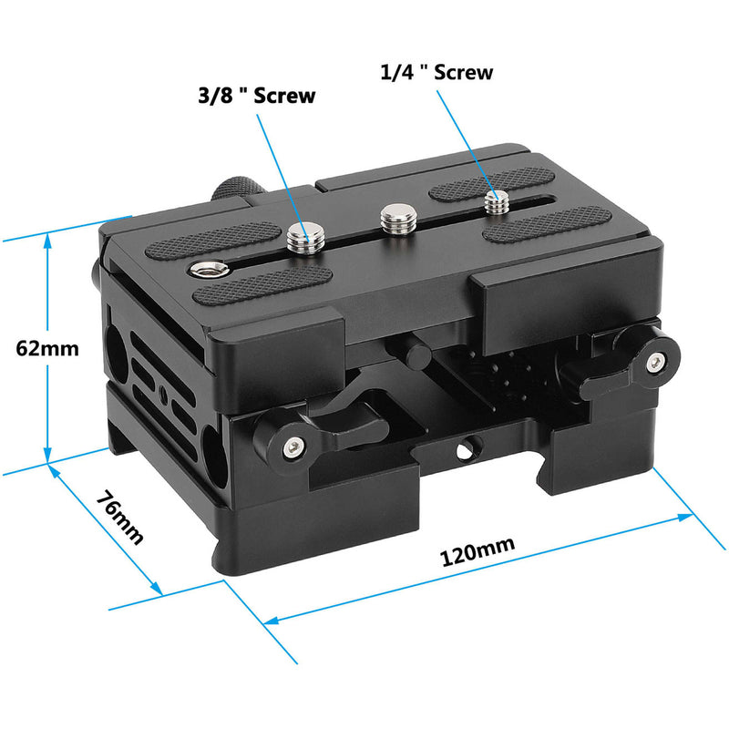 CAMVATE ARRI-Style Bridge Plate with 15mm LWS Rod Clamp