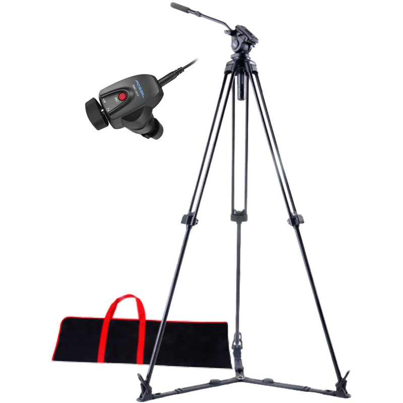 Acebil j-805GX(N) Prosumer Tripod System with Ground Spreader & RMC-3SCP(N) LANC Zoom Controller Kit