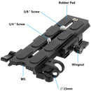 CAMVATE Manfrotto-Type Sliding Quick Release Plate with Clamp Base & 15mm Rod Port