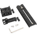 CAMVATE Manfrotto-Type Sliding Quick Release Plate with Clamp Base & 15mm Rod Port