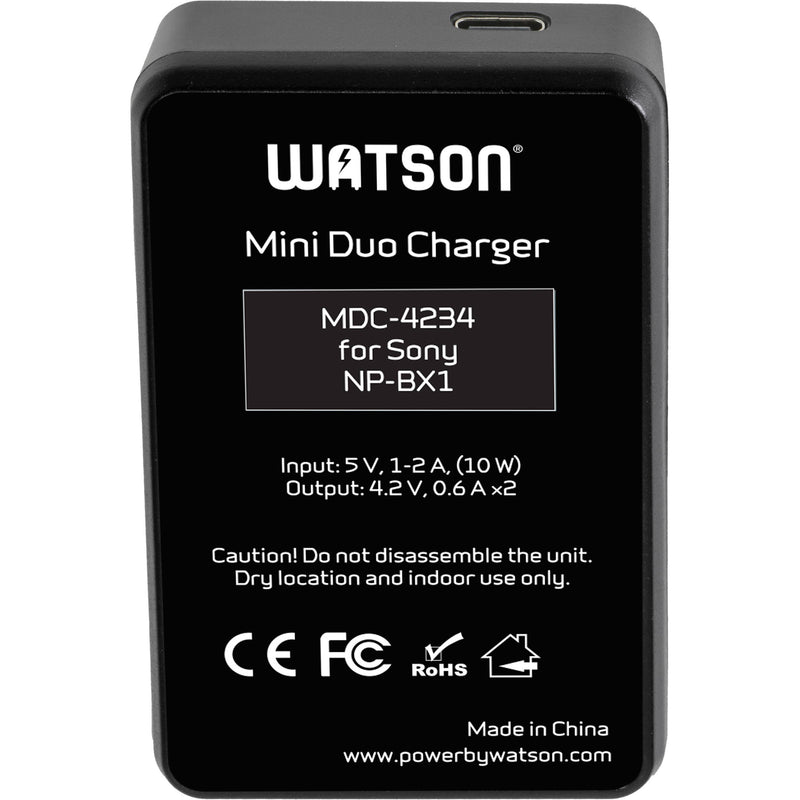 Watson Mini Duo USB-C Charger for Sony NP-BX1 Batteries