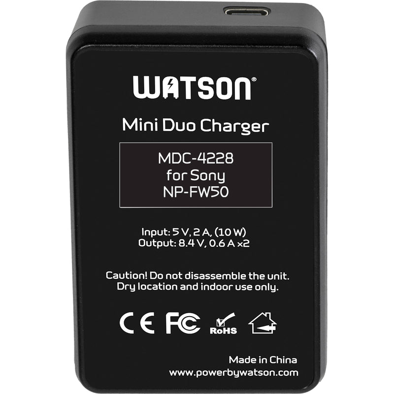 Watson Mini Duo USB-C Charger for Sony NP-FW50 Batteries
