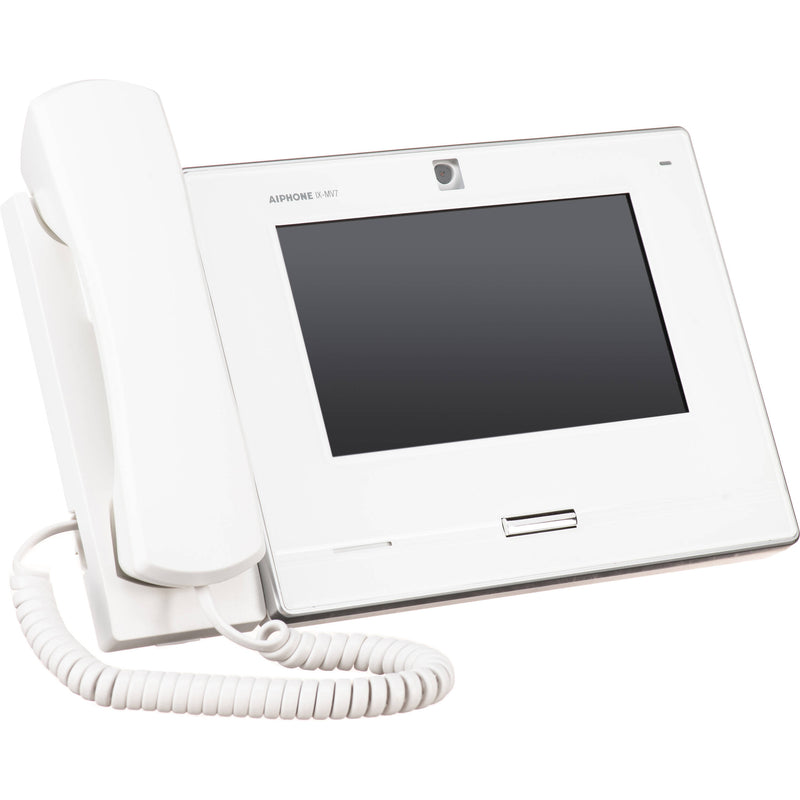 Aiphone IX-MV7-HW-JP IP Video Master Station, Sip, with 7" Color Touchscreen, Privacy Handset (White)