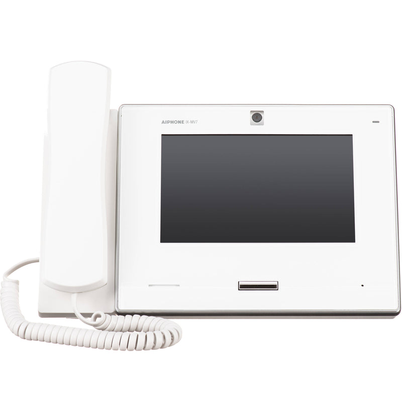 Aiphone IX-MV7-HW-JP IP Video Master Station, Sip, with 7" Color Touchscreen, Privacy Handset (White)