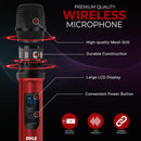 Pyle Pro UHF 2-Channel Wireless Handheld Microphone System with Bluetooth (510 to 590 MHz, Red)